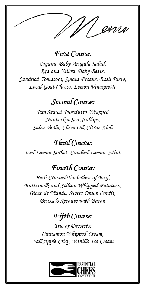 Sample Dinner Party Menu